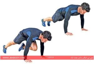 مردی در حال انجام حرکت کوه نوردی